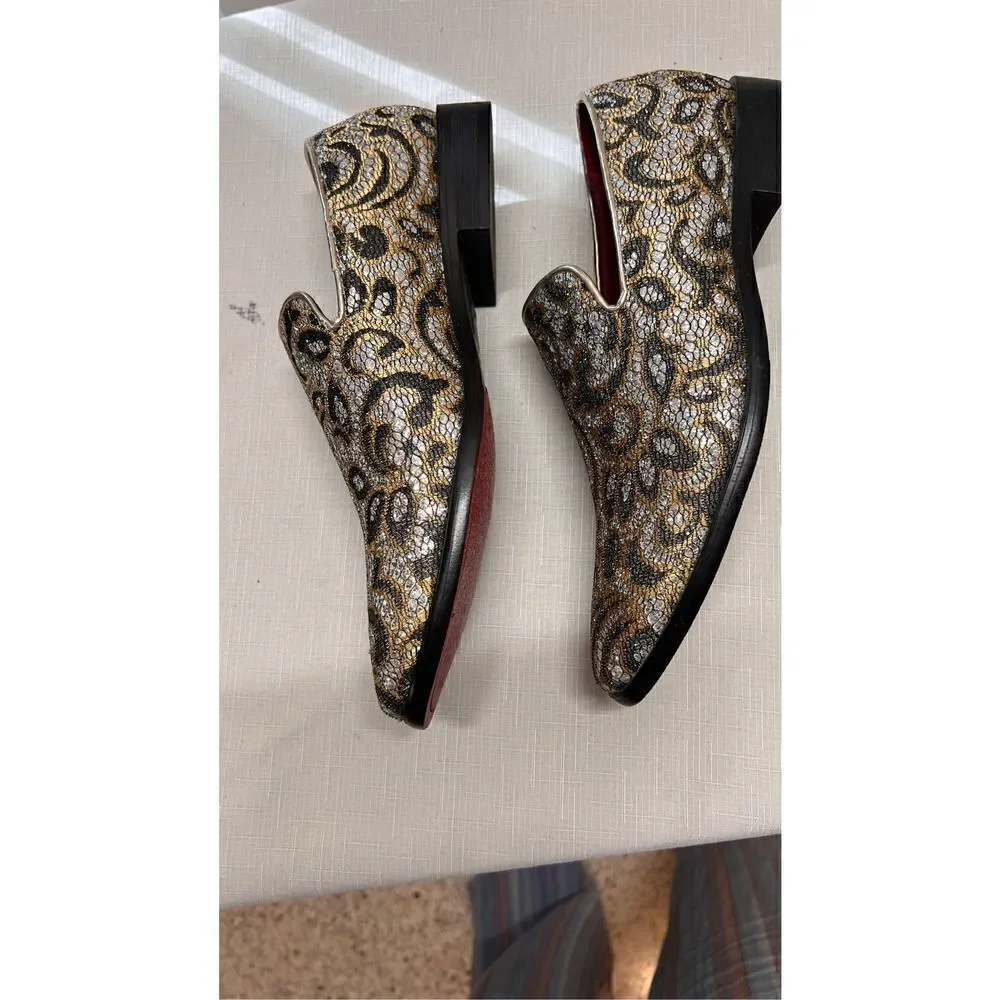 ALDO ROSSINI METALIC BECK-2 PAISLEY MEN'S SIZE 9 NEW
